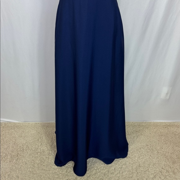 Eliza J Halter Maxi Dress Navy Blue Size 6‎ Elegant Formal Long Gown - Picture 8 of 14